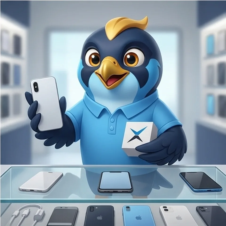 The thexsys falcon at work in a mobile and electronics shop